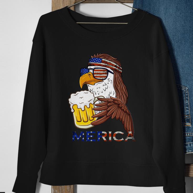 American Bald Eagle Mullet Graffiti 4Th Of July Patriotic Gift Sweatshirt Gifts for Old Women