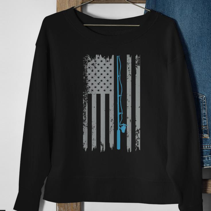 American Flag Fishing Shirt Vintage Fishing Tshirt Sweatshirt Gifts for Old Women