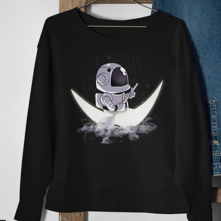 Astronaut Moon Sailing Sweatshirt Gifts for Old Women