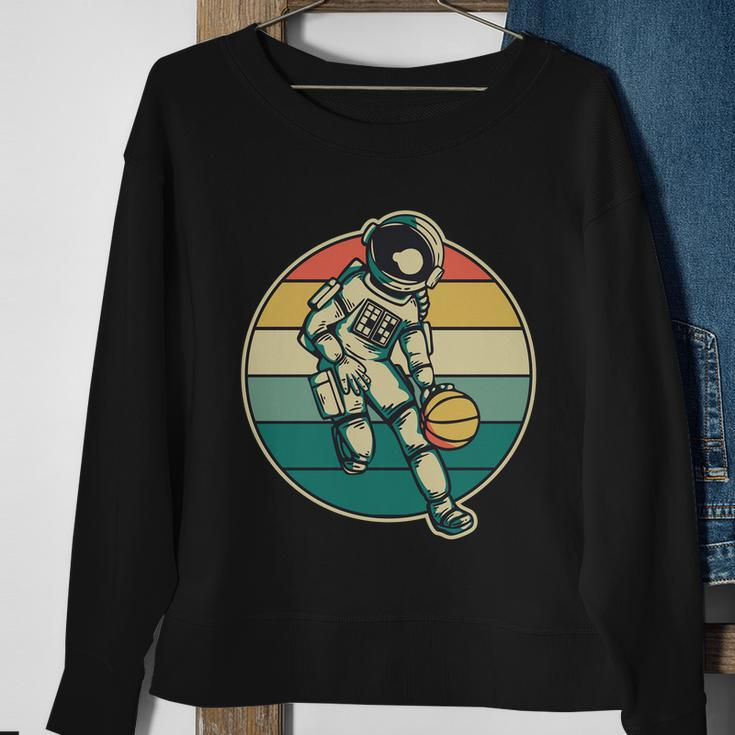 Astronaut Playing Basketball Sweatshirt Gifts for Old Women