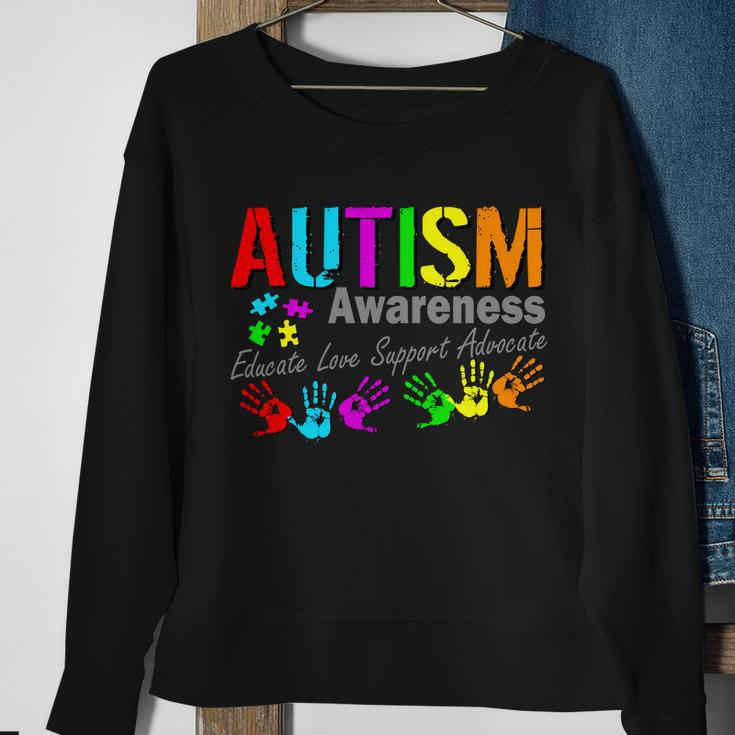 Autism Awareness Educate Love Support Advocate Sweatshirt Gifts for Old Women