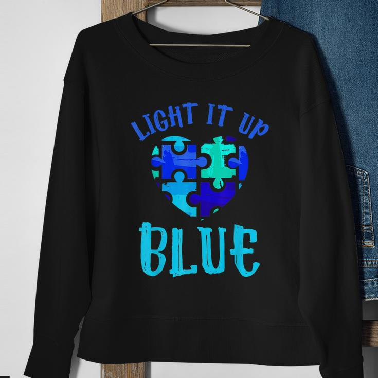 Autism Awareness Shirt Light It Up Blue Autism Awareness Sweatshirt Gifts for Old Women