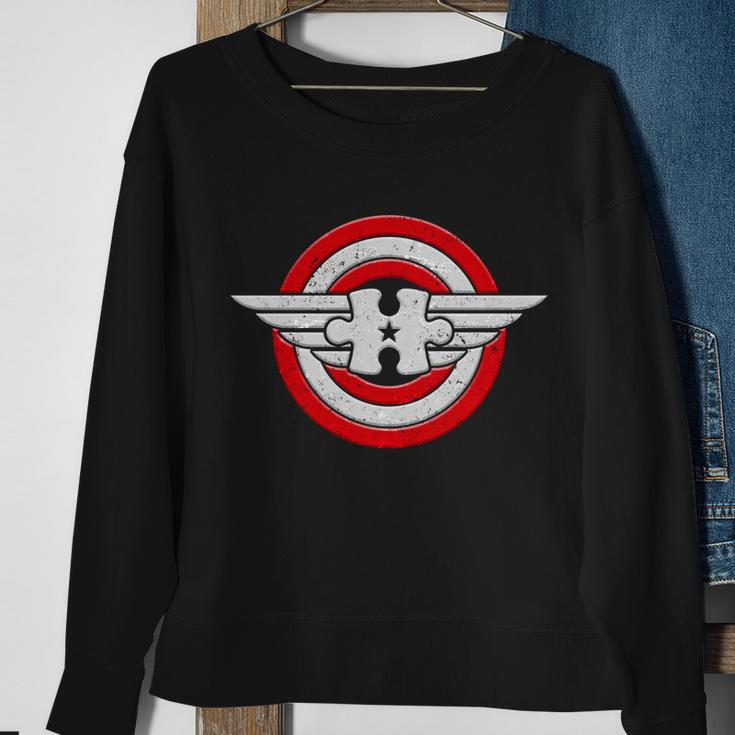 Autism Awareness Superhero Shield Crest Tshirt Sweatshirt Gifts for Old Women
