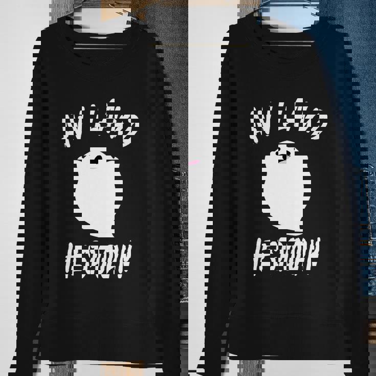 Aw Lawd He Spoopin Concerned Ghost Design Graphic Design Printed Casual Daily Basic Sweatshirt Gifts for Old Women