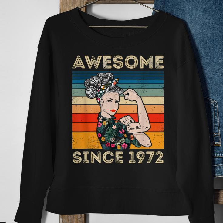 Awesome Since 1972 40Th Birthday Gifts 50 Years Old Vintage Sweatshirt Gifts for Old Women