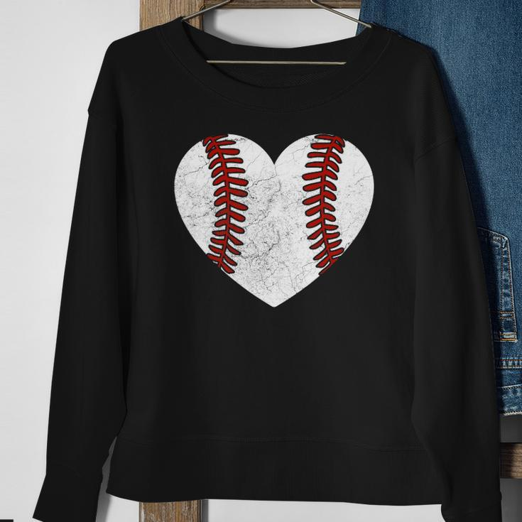 Baseball Heart Fun Mom Dad Men Women Softball Wife Sweatshirt Gifts for Old Women