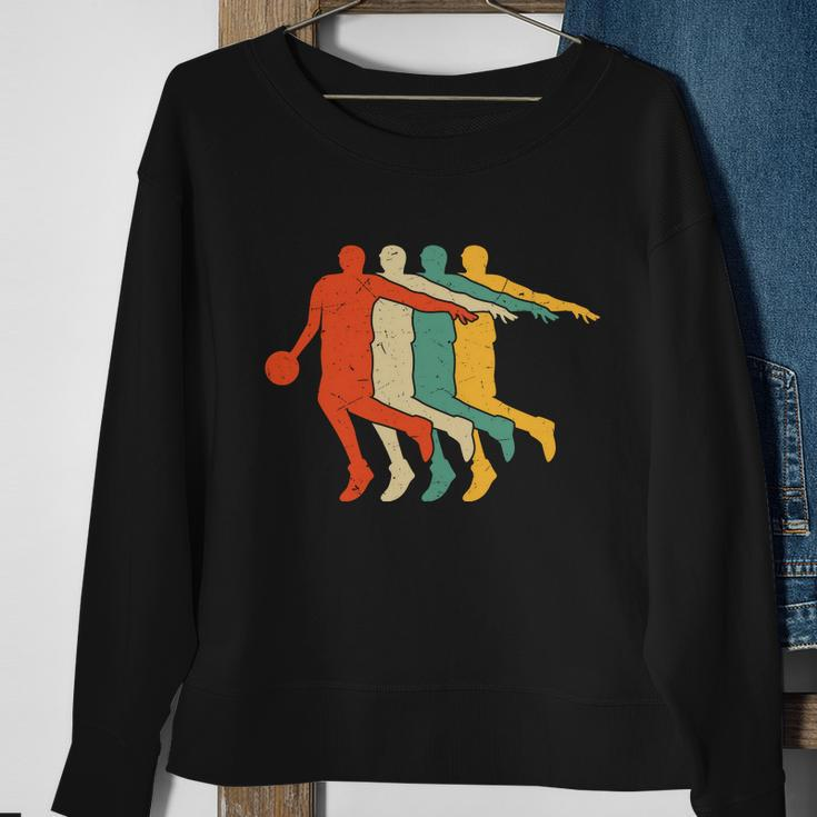 Basketball Player Vintage Silhouette Basketball Player Basketball Lover Sweatshirt Gifts for Old Women