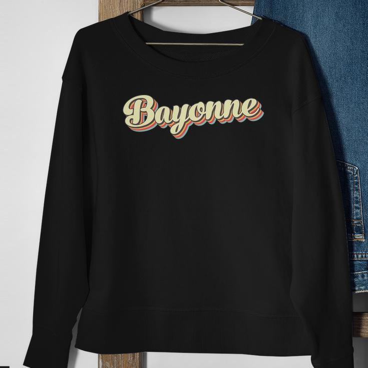 Bayonneretro Art Baseball Font Vintage Sweatshirt Gifts for Old Women