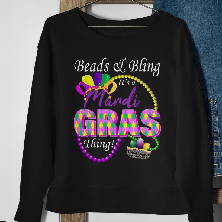 Beads And Bling Its A Mardi Gras Thing Sweatshirt Gifts for Old Women