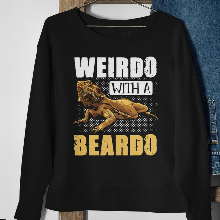 Bearded Dragon Weirdo With A Beardo Reptiles Sweatshirt Gifts for Old Women