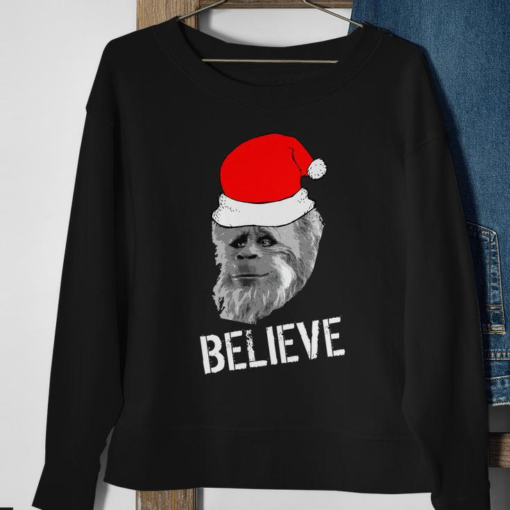 Believe Santa Sasquatch Sweatshirt Gifts for Old Women