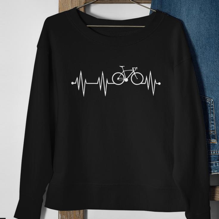 Bicycle Heartbeat Cycling For Cyclist Sweatshirt Gifts for Old Women