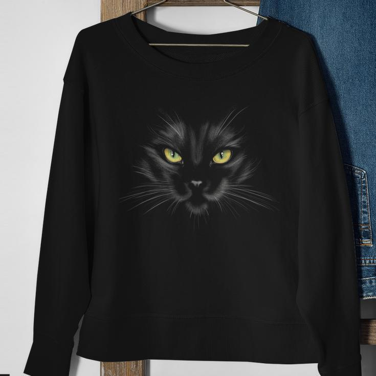 Black Cat Face Animal Halloween For Men Women Kids Sarcastic Sweatshirt Gifts for Old Women