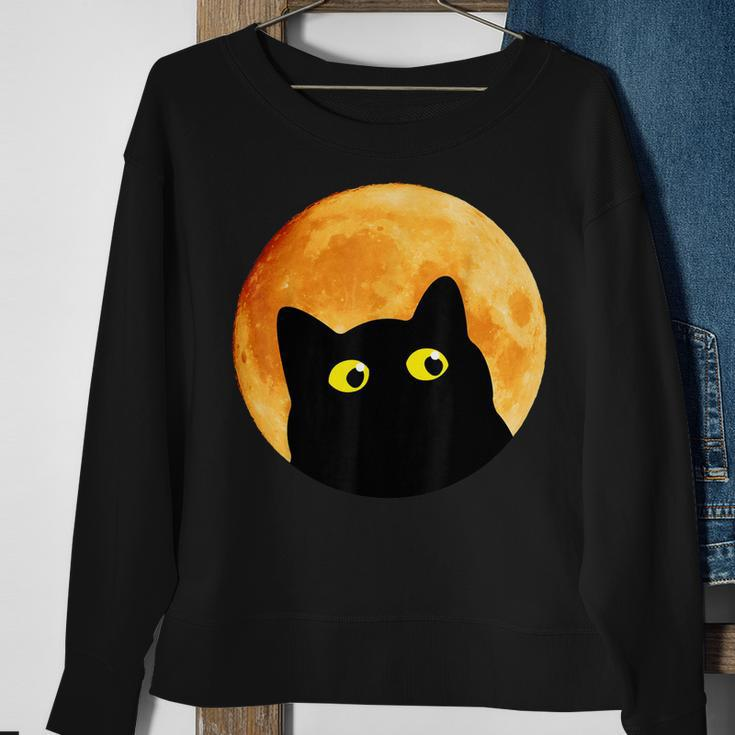 Black Cat Halloween Design Funny Cat Halloween Sweatshirt Gifts for Old Women