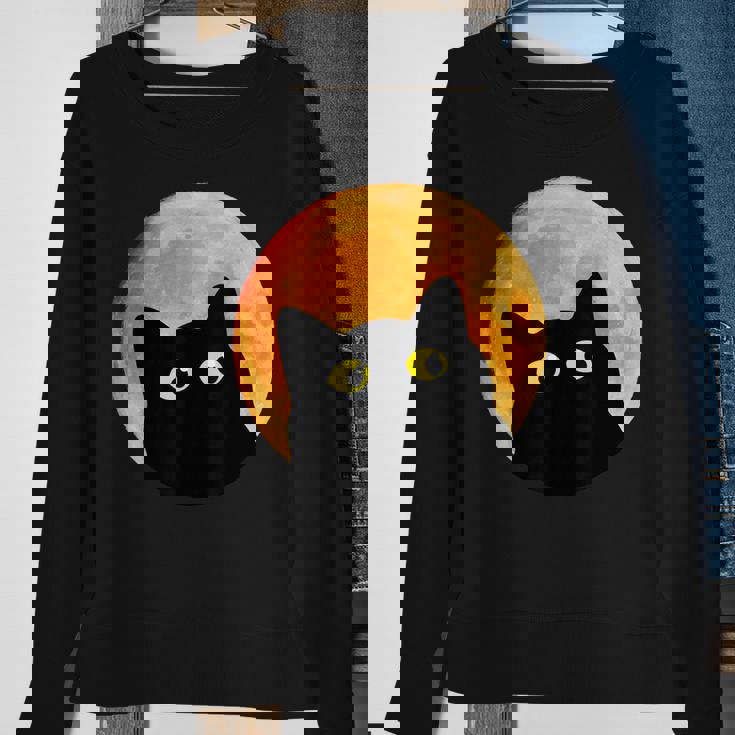 Black Cat Halloween Design Funny Cat Halloween Sweatshirt Gifts for Old Women