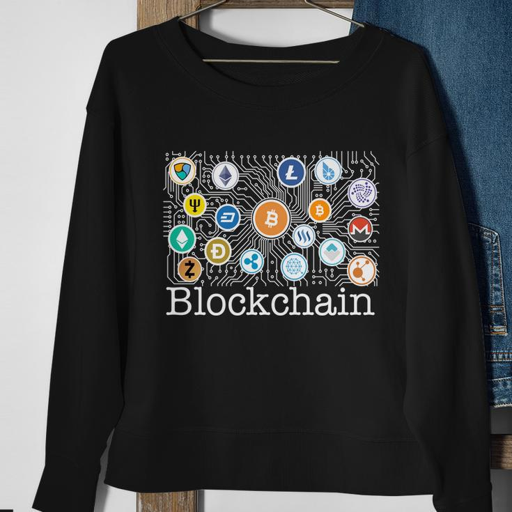 Blockchain Cryptocurrency Logos Sweatshirt Gifts for Old Women