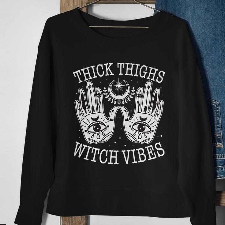 Boho Thick Thighs Witch Vibes Sweatshirt Gifts for Old Women