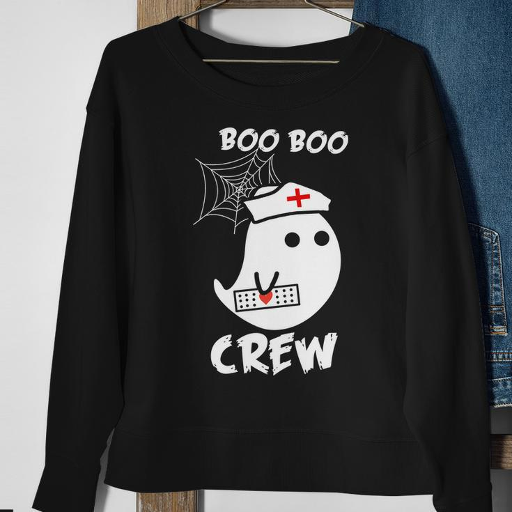 Boo Boo Crew Nurse Ghost Funny Halloween Sweatshirt Gifts for Old Women