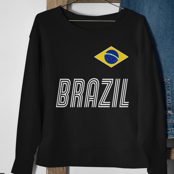 Brazil Soccer Team Jersey Flag Sweatshirt Gifts for Old Women