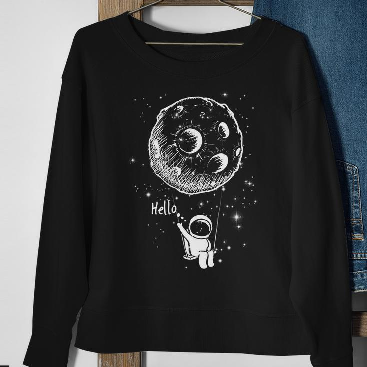 Cartoon Astronaut Moon Swing Tshirt Sweatshirt Gifts for Old Women