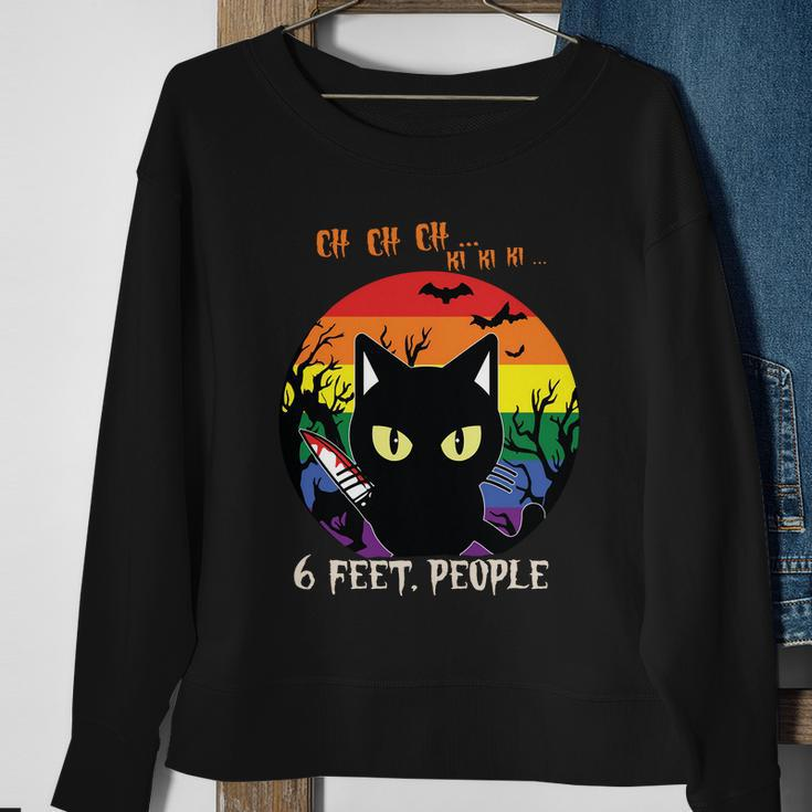 Cat Lgbt 6 Feet People Funny Halloween Kitten Gifts Sweatshirt Gifts for Old Women