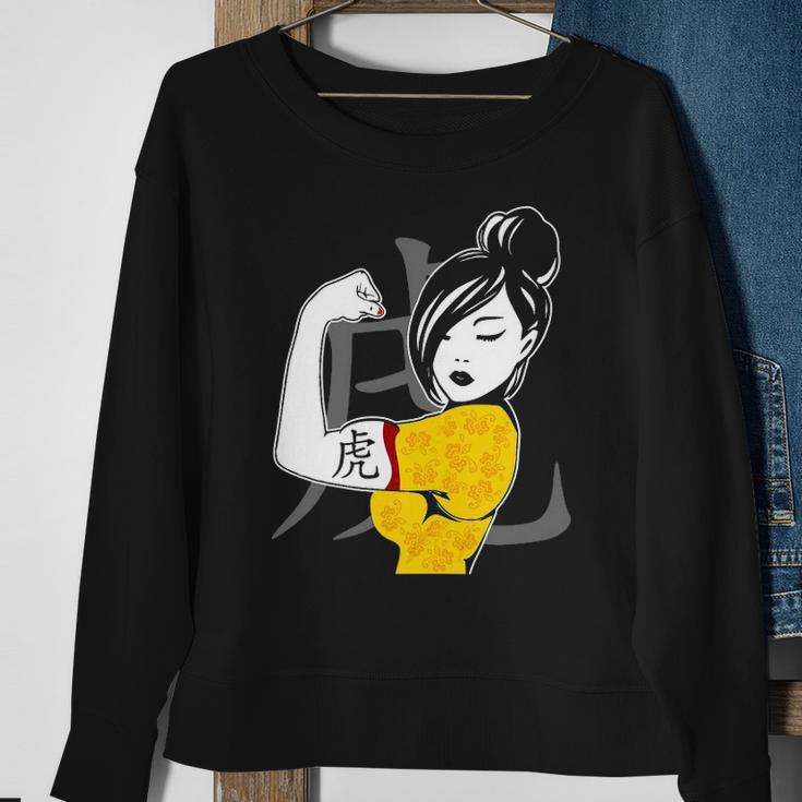 Chinese Woman &8211 Tiger Tattoo Chinese Culture Sweatshirt Gifts for Old Women