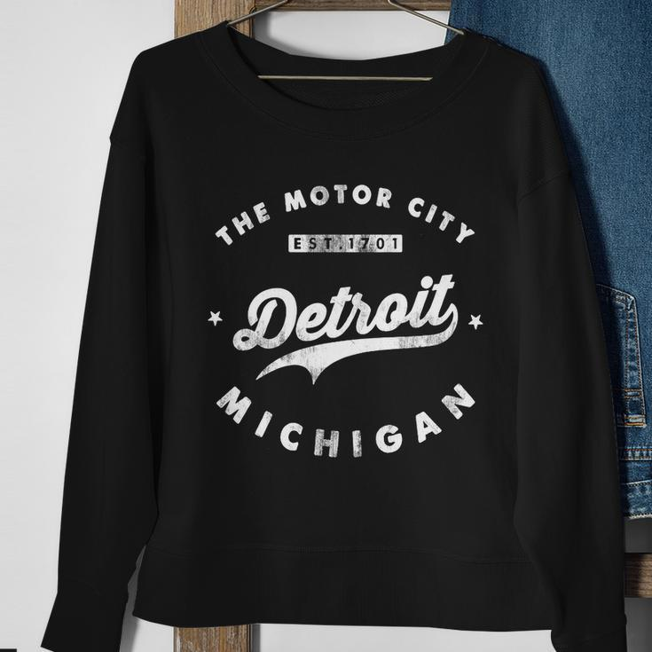Classic Retro Vintage Detroit Michigan Motor City Tshirt Sweatshirt Gifts for Old Women