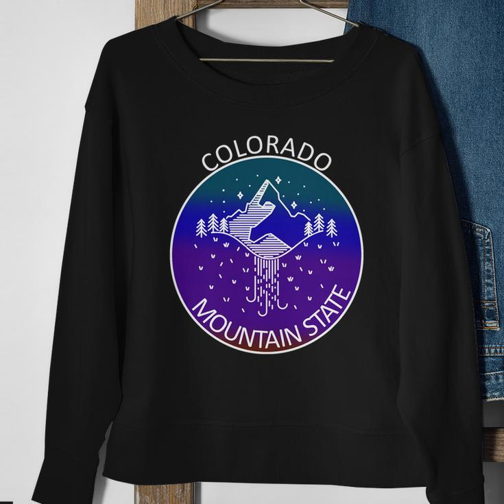 Colorful Colorado Mountain State Logo Sweatshirt Gifts for Old Women