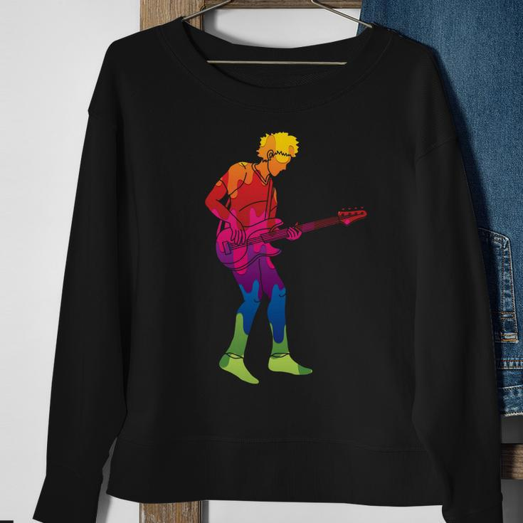 Cool Colorful Music Guitar Guy Sweatshirt Gifts for Old Women