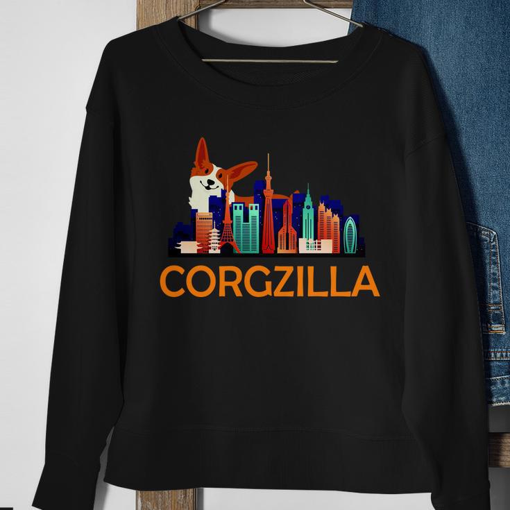 Corgzilla Funny Corgi Dog Sweatshirt Gifts for Old Women