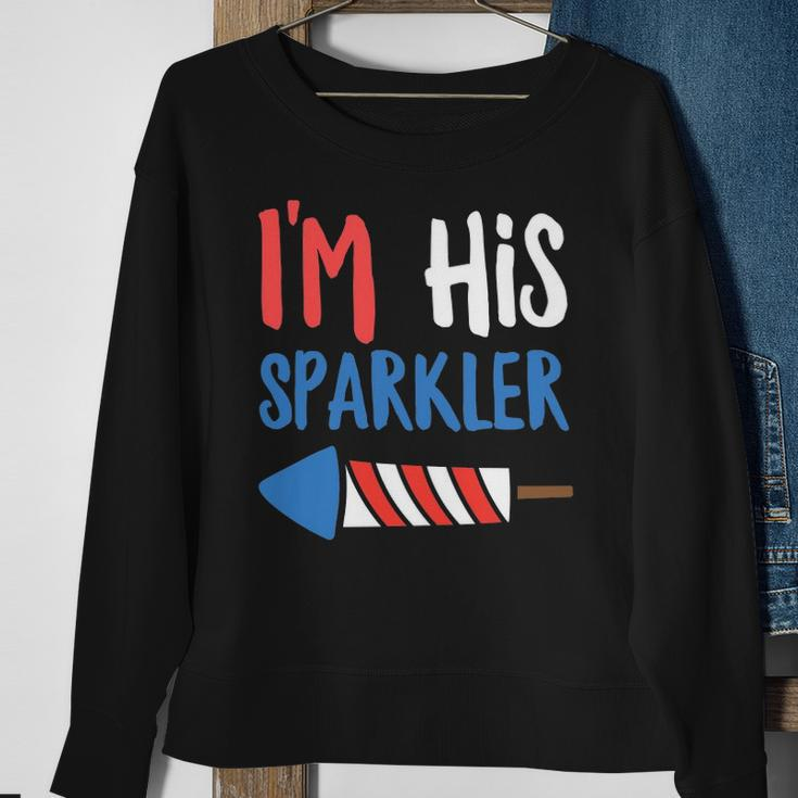 Couples Matching 4Th Of July - Im His Sparkler Sweatshirt Gifts for Old Women