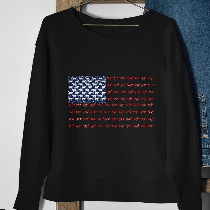 Cow American Flag Us 4Th Of July Farm Sweatshirt Gifts for Old Women