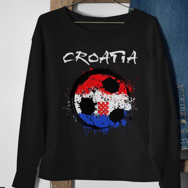 Croatia Soccer Ball Flag Sweatshirt Gifts for Old Women