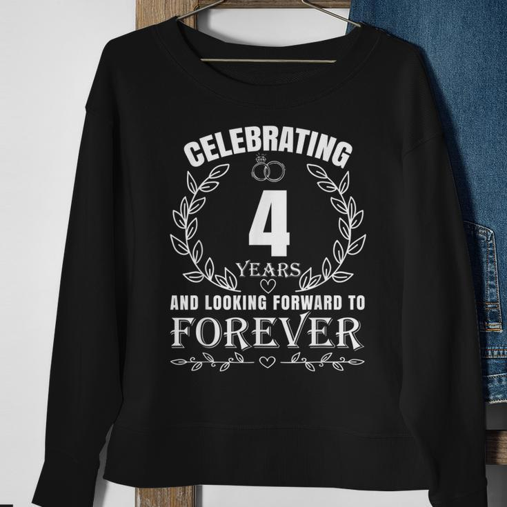 Cute 4Th Wedding Anniversary For Couples Married 4 Year Sweatshirt Gifts for Old Women