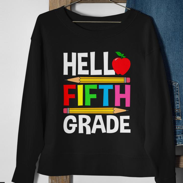 Cute Hello Fifth Grade Outfit Happy Last Day Of School Funny Gift Sweatshirt Gifts for Old Women
