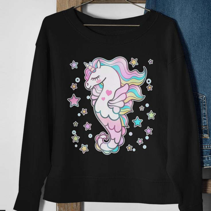 Cute Unicorn Seahorse Unimaid Sweatshirt Gifts for Old Women