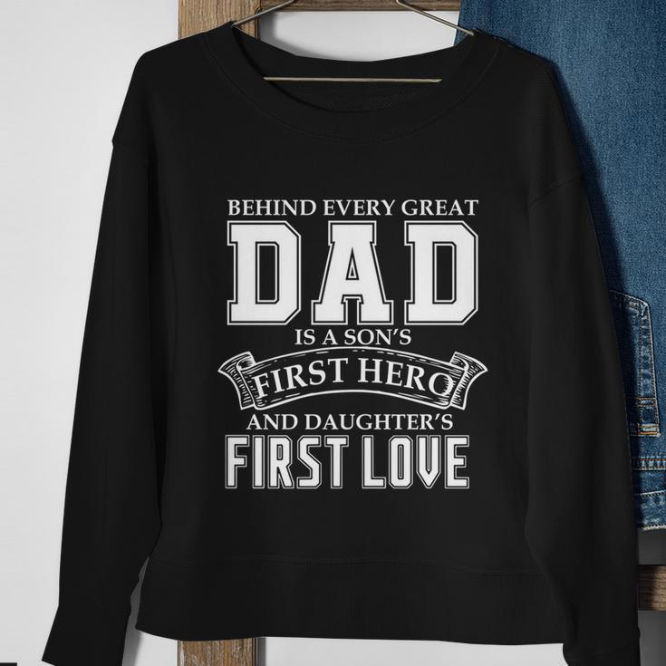 Dad A Sons Hero A Daughters First Love Fathers Day Cool Gift Sweatshirt Gifts for Old Women