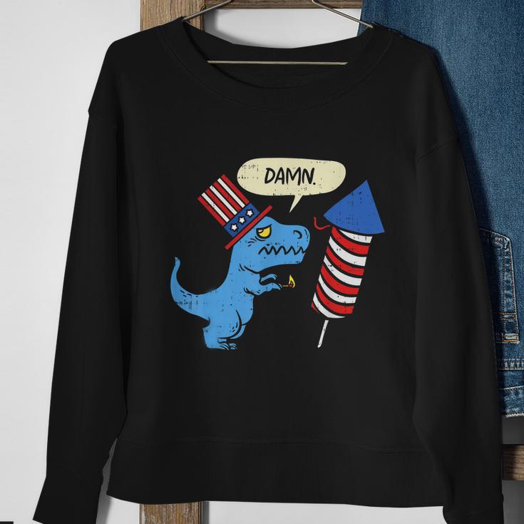 Damn Trex Short Hands Firecracker Funny Firework 4Th Of July Sweatshirt Gifts for Old Women