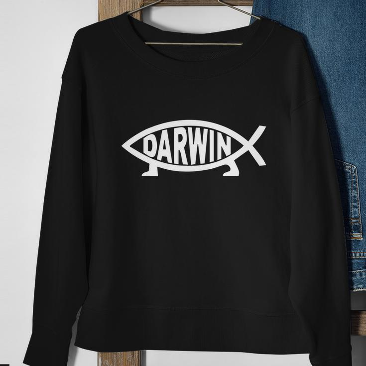 Darwin Evolutin Ichthys Tee Funny Jesus Fish Sweatshirt Gifts for Old Women