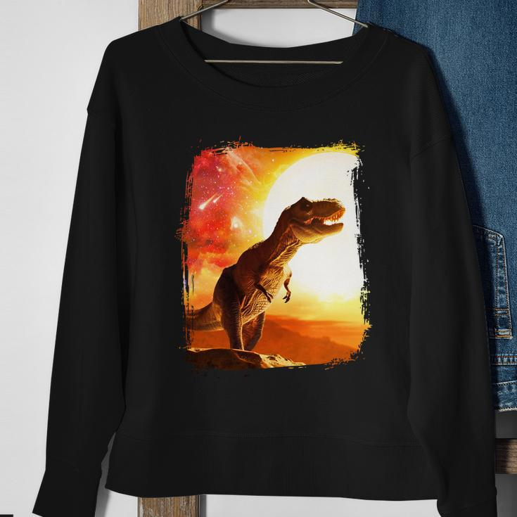 Desert Sun Galaxy Trex Dinosaur Sweatshirt Gifts for Old Women