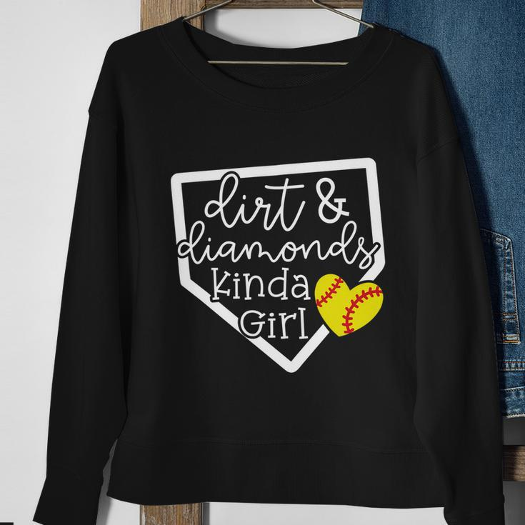 Dirt And Diamonds Kinda Girl Baseball Softball Mom Meaningful Gift Sweatshirt Gifts for Old Women