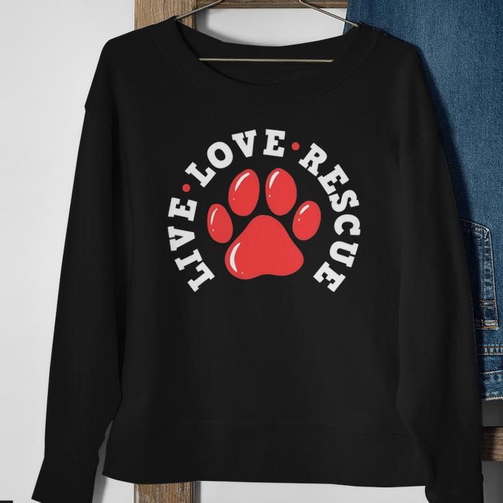 Dog Rescue Adopt Dog Paw Print Sweatshirt Gifts for Old Women
