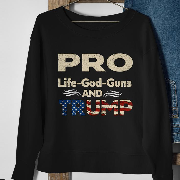 Donald Trump Pro Life God Gun Sweatshirt Gifts for Old Women