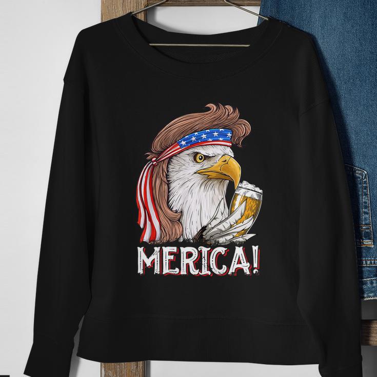 Eagle Mullet 4Th Of July Beer Usa American Flag Merica Cute Gift Sweatshirt Gifts for Old Women