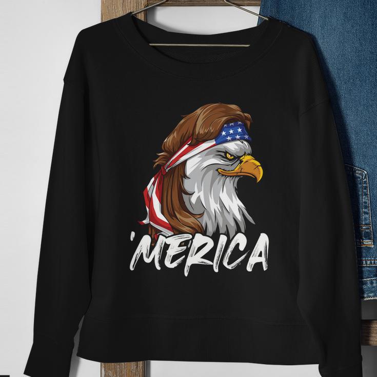 Eagle Mullet Merica 4Th Of July Usa American Flag Patriotic Great Gift Sweatshirt Gifts for Old Women