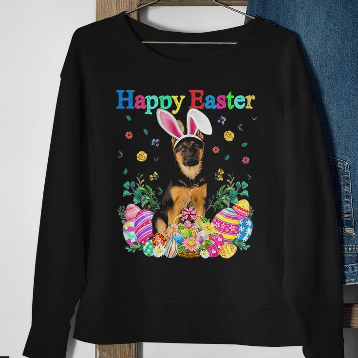Easter Bunny German Shepherd Dog With Easter Eggs Basket Sweatshirt Gifts for Old Women