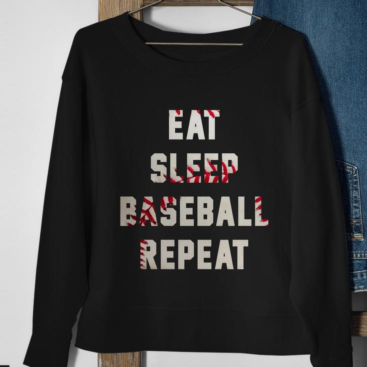 Eat Sleep Baseball Repeat Gift Baseball Player Fan Funny Gift Sweatshirt Gifts for Old Women