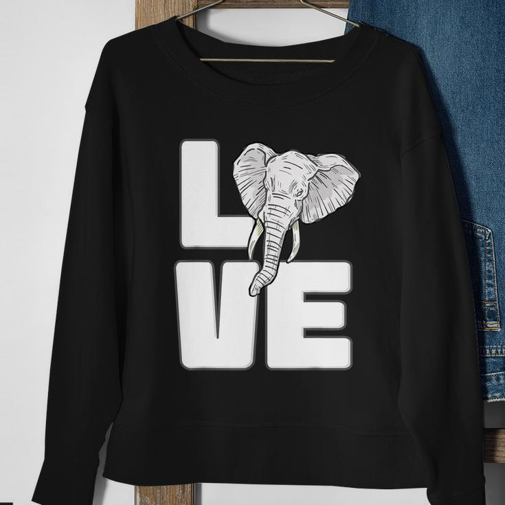 Elephant Love Gifts Cute Elephant Graphic Save Animal Lover Sweatshirt Gifts for Old Women