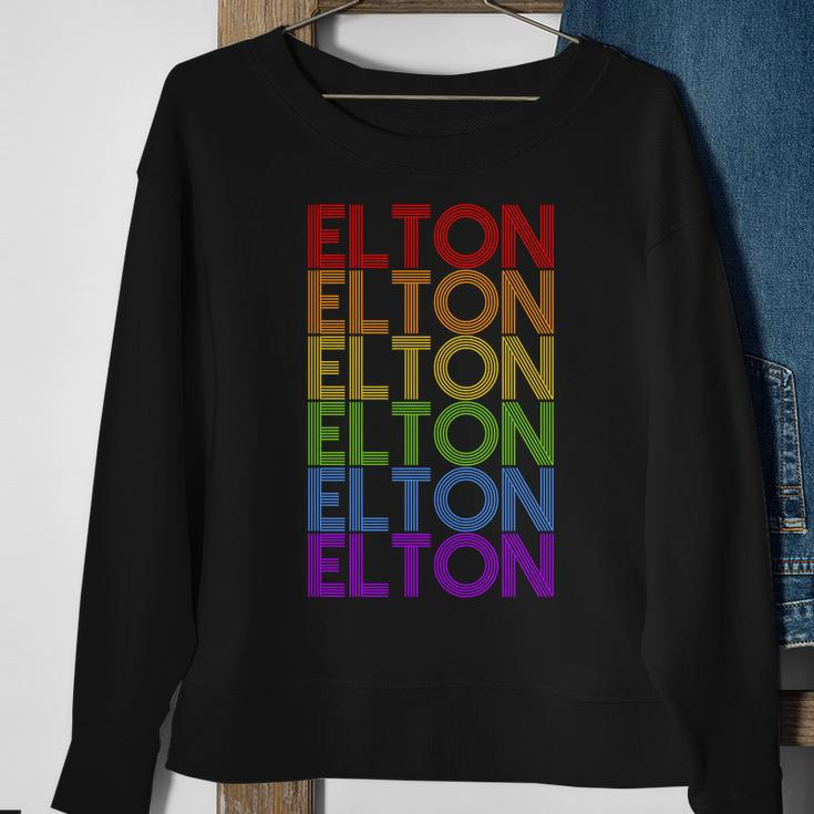 Elton Wordmark Pattern Retro Style Sweatshirt Gifts for Old Women