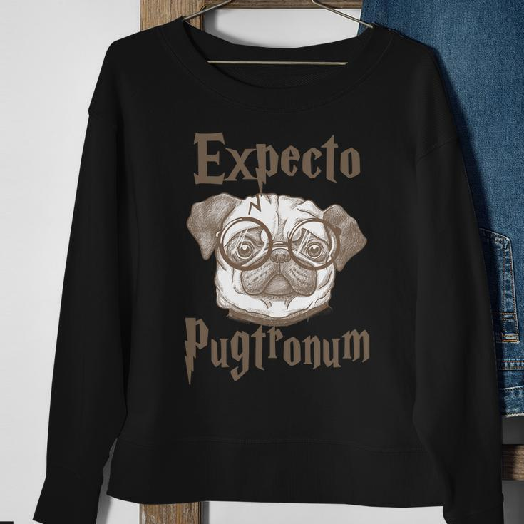 Expecto Pugtronum Funny Pug Sweatshirt Gifts for Old Women